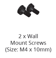 Package contents - 2 wall mount screws