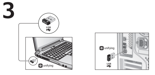 Plug the receiver into a USB port