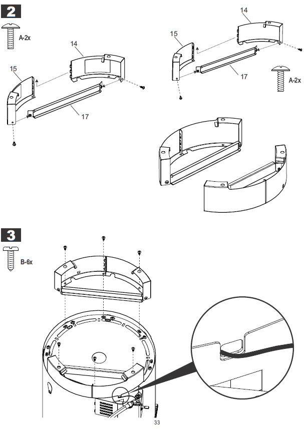 Assembly diagram step 2 and 3