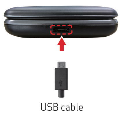 Inserting a USB cable charger