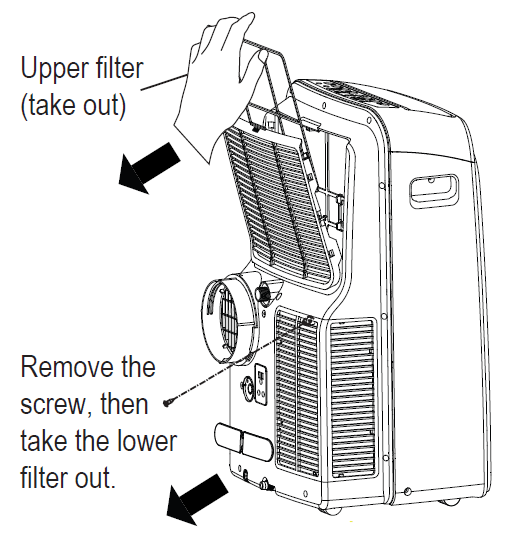 Removing the air filter diagram