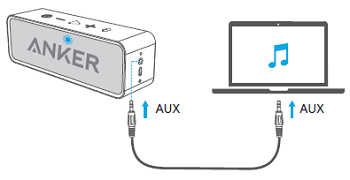 Connecting to the Anker SoundCore with an aux cable
