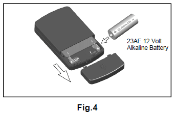 Replacing the battery in the remote control diagram