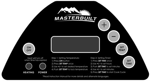 The smoker control panel layout