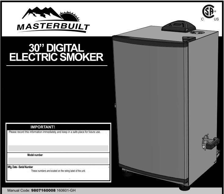 Digital Electric Smoker front page