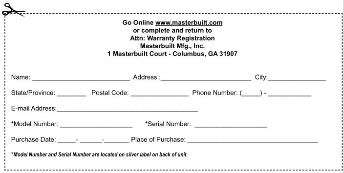 Warranty cut out for the Masterbuilt Digital Electric Smoker