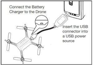 COnnecting the drone to the charger