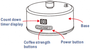 Base diagram showing buttons and display