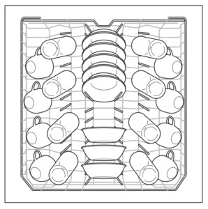 Loading example for the Frigidaire Dishwasher