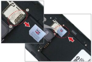 Replacing the sim card with arrow