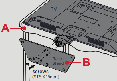 Securing the base of the TCL TV