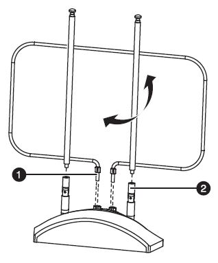 Setup diagram showing where to attach poles
