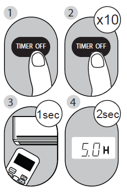 Timer OFF functions on the Arctic King Portable PD remote control