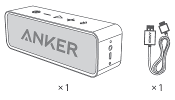 The Anker SoundCore and the charger