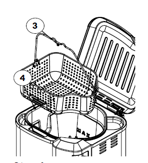 Placing the basket inside the fryer