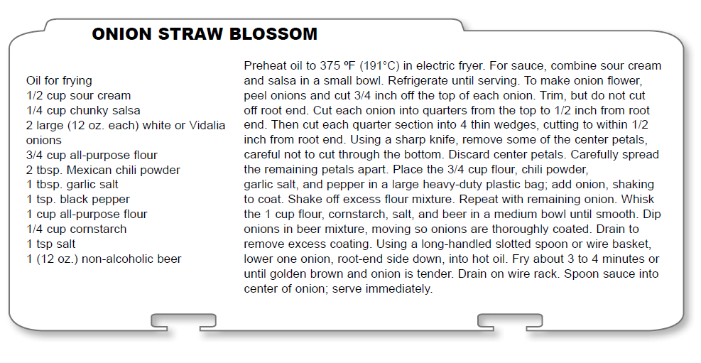 Onion straw blossom recipe