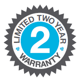 limited 2 year warranty ribbon