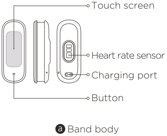 Overview diagram of the Amazfit Band 5 Fitness Tracker