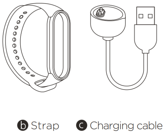 Strap and charging cable diagram