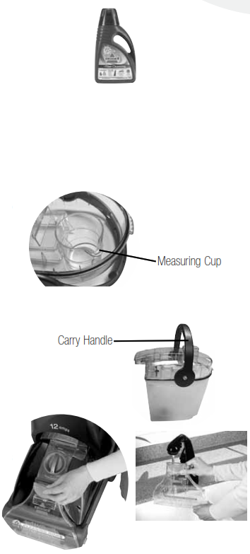Measuring cup and carry handle