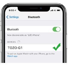 Finding the Bluetooth device on your smartphone