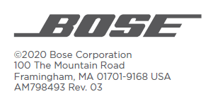 Bose logo and address