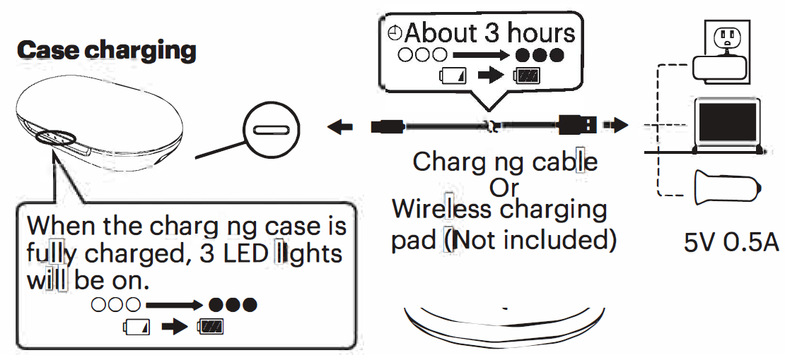 Plugging the case into a charger