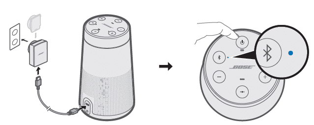 Plugging in the speaker and connecting to Bluetooth