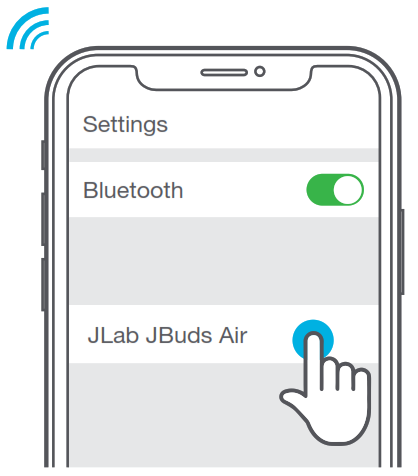 Selecting the earbuds in Bluetooth list