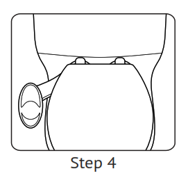 Re-attaching the toilet seat for step 4