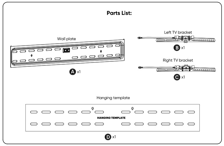 Diagram of parts included in the box