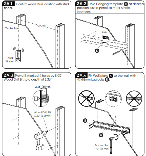 Using a stud finder to line up the screws