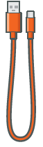 The orange cable