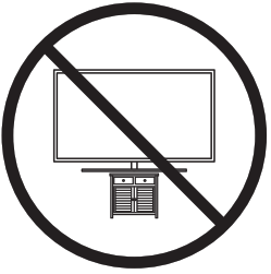 Unsafe TV mounting icon