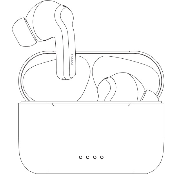 TOZO NC2 Hybrid Wireless Earbuds diagram