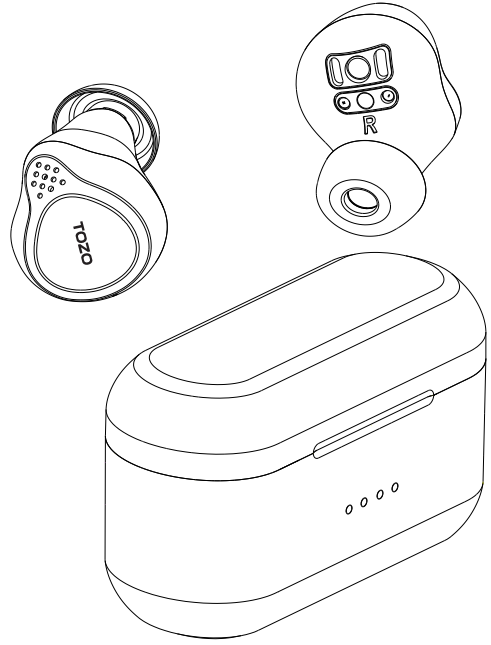 TOZO NC7 TWS Earbuds diagram