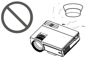 Do not install the projector near the temperature and smoke transducer. It may cause a sensor failure.