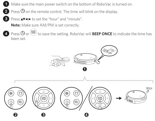 Instructions for setting the time