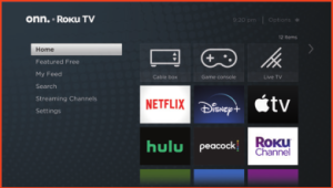 Roku home screen