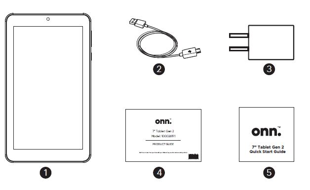 Tablet numbered diagram of parts