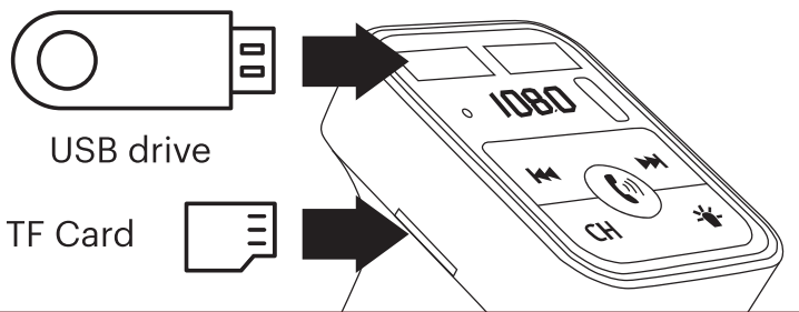 Plugging an external storage device into transmitter