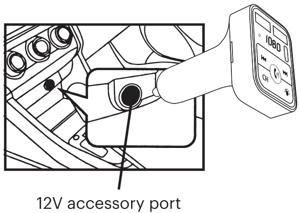 Inserting the transmitter into a 12V outlet