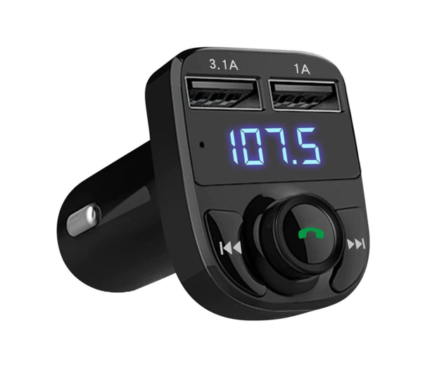 onn. Bluetooth LED FM Transmitter Car Charger with LCD Screen