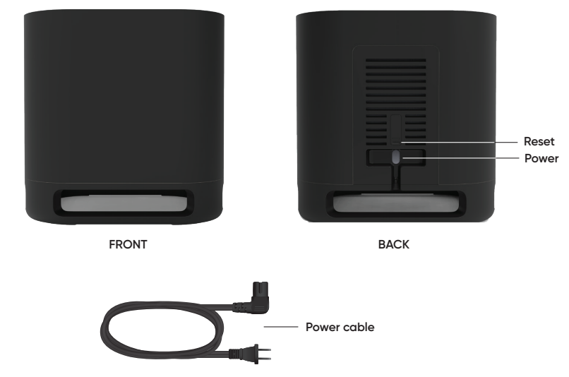 Photo of front and rear of Bluetooth subwoofer