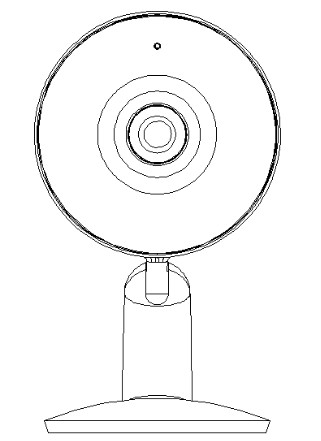 onn 2MP Indoor Smart Camera diagram of front