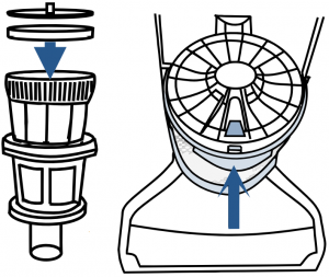 Reattaching the post-motor filter