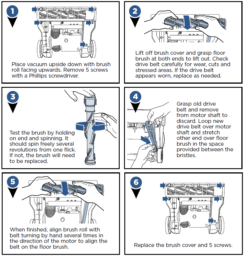 Replacing the belt instructions