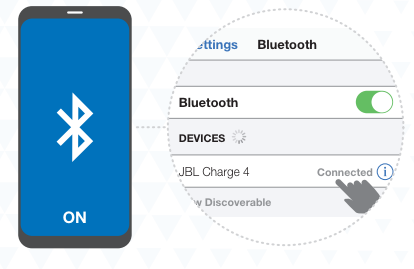 Finding the Charge 4 on your Bluetooth devices list example