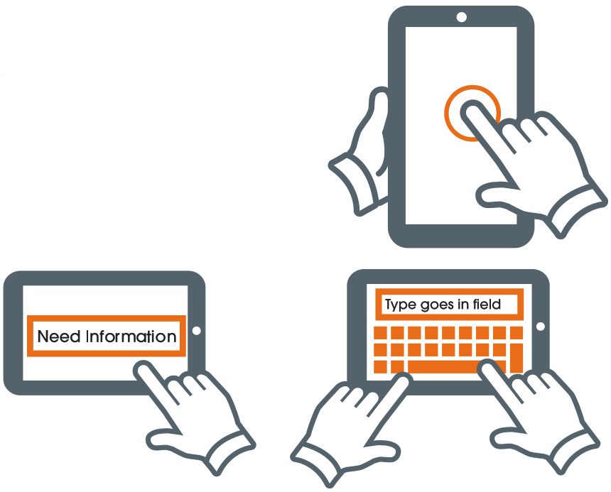 Typing and swiping examples