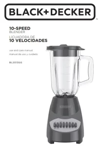 BLACK DECKER Blender 10-Speed Manual Image